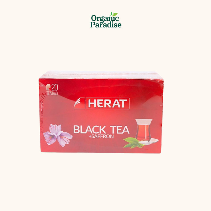 

Premium Herat Teh Hitam Saffron isi 20 / Black Tea Saffron 20 teabag