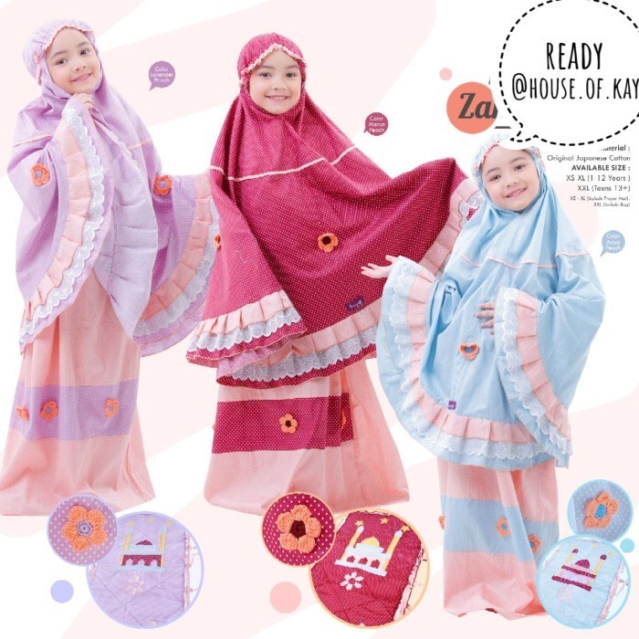 SANAYA KIDS MUKENA ZAHIRA SERIES - Maroon, S