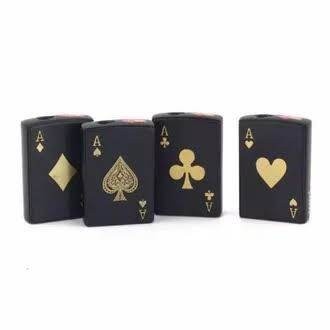 Paling diminati  Korek Slide Bara Jet Las Isi ulang Gas Motif Kartu/Mancis Unik Motif Kartu