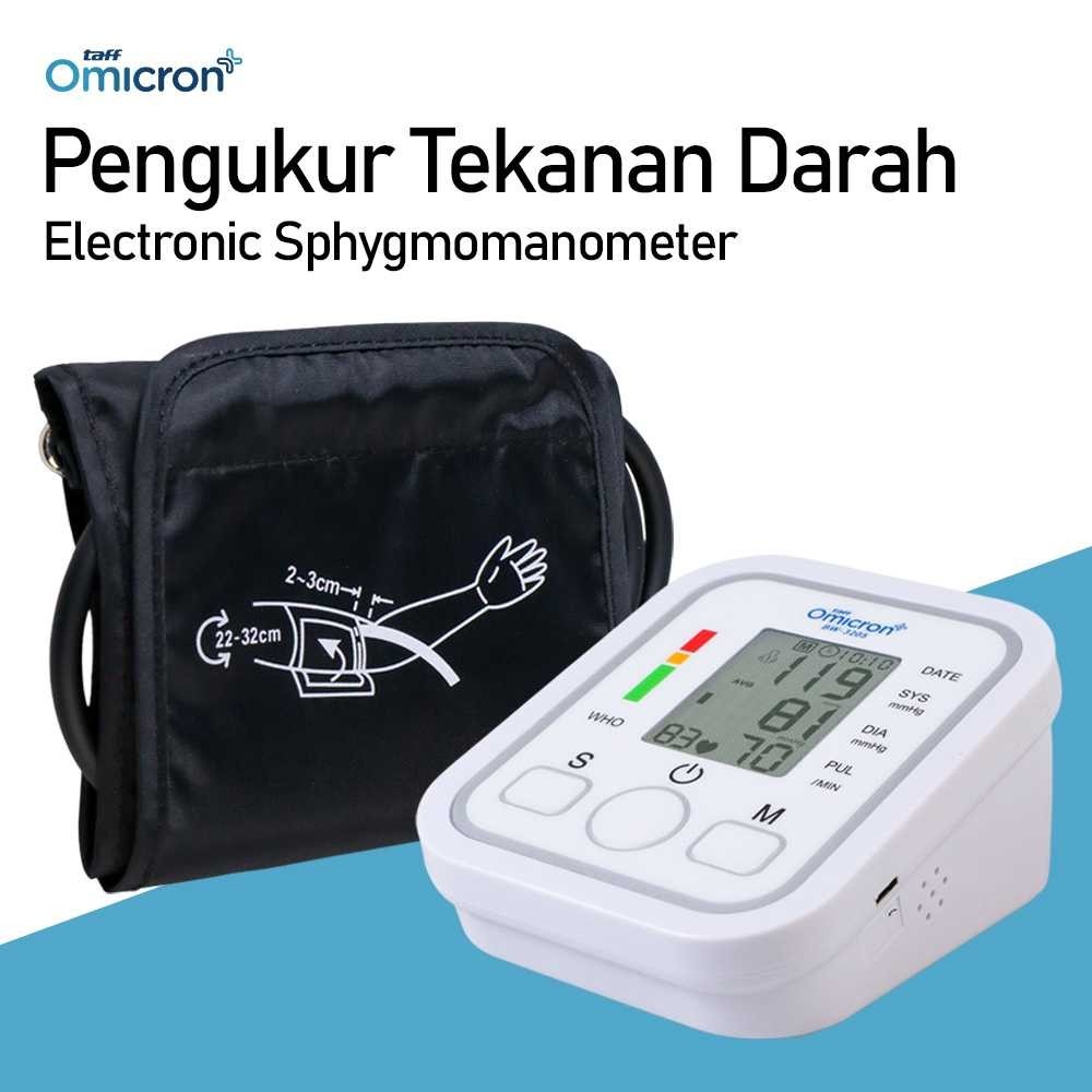 Alat Pengukur Tekanan Darah Digital di Lengan Otomatis TaffOmicron Tensimeter Sphygmomanometer