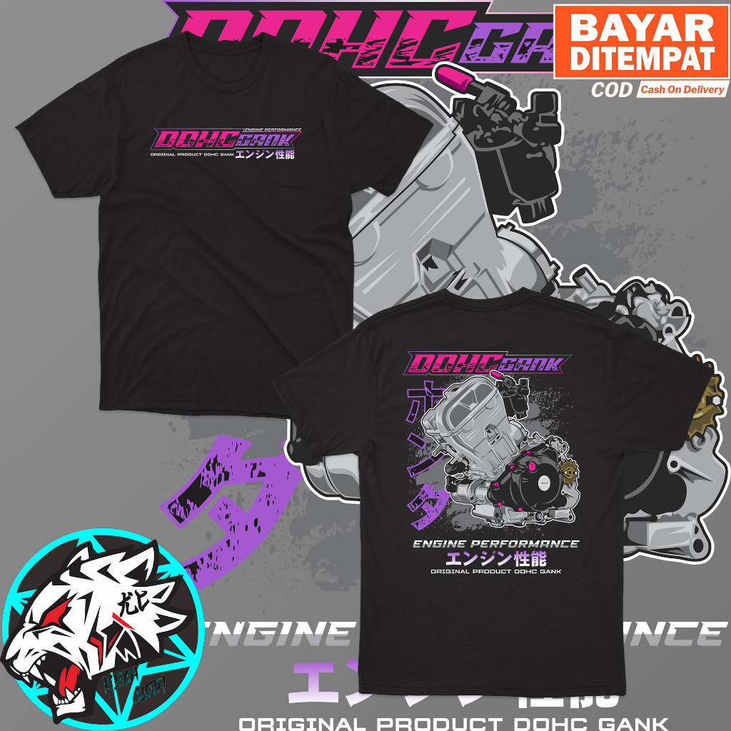 Kaos Racing DOHC GANK Baju Distro Mobil Engine Tshirt Otomotif kaos distro pria wanita,atasan pria w