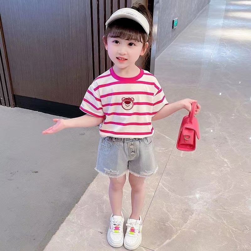 BERRY BEE KAOS MOTIF BEAR ANAK PEREMPUAN UMUR 1-8 TAHUN