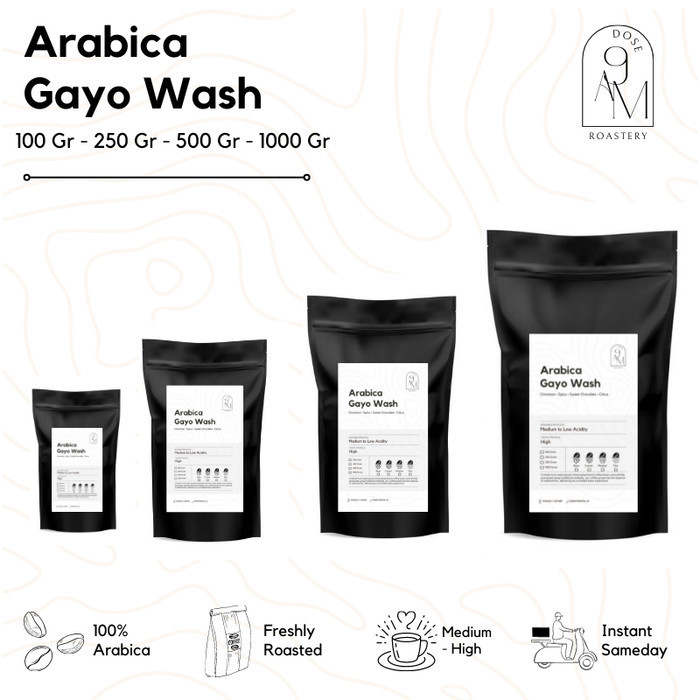 

[Coffee New] 9am Dose Biji Kopi Bubuk Arabica GayoWash Arabika Single Origin Coffee - 100 gram, Bubuk Kasar