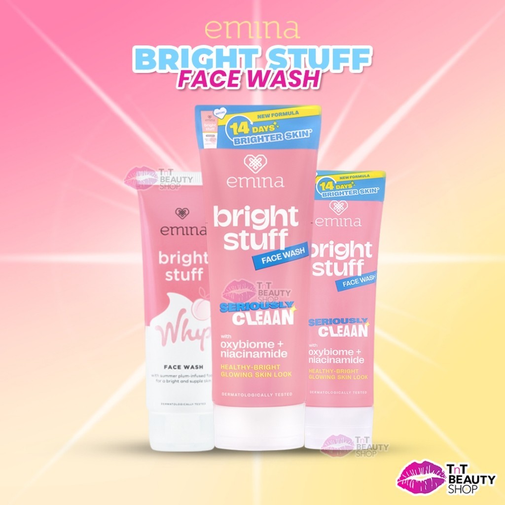 Emina Bright Stuff Face Wash - Sabun Muka Cerah Glowing Anti Kusam | Emina Face Wash Whip | Sabun Wa