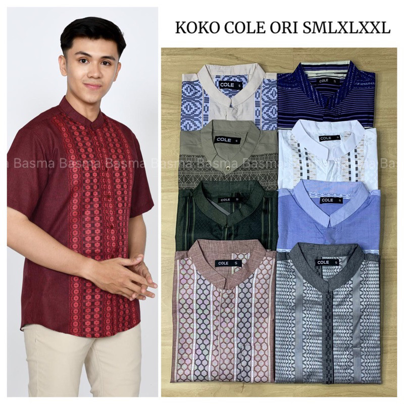 B6-B25 Koko Cole Pria Dewasa Terbaru 2024 Kekinian Lengan Pendek Ori Matahari Bahan Katun Premium Ad