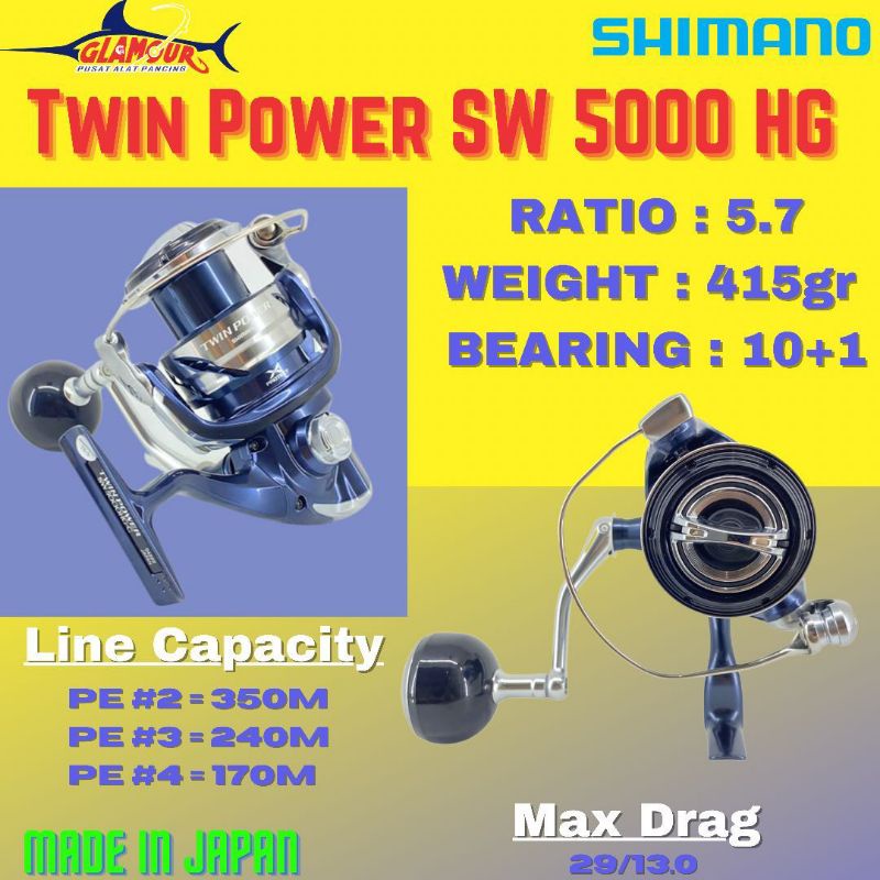 promo REEL PANCING  SHIMANO TWIN POWER 5000 SW HG XG