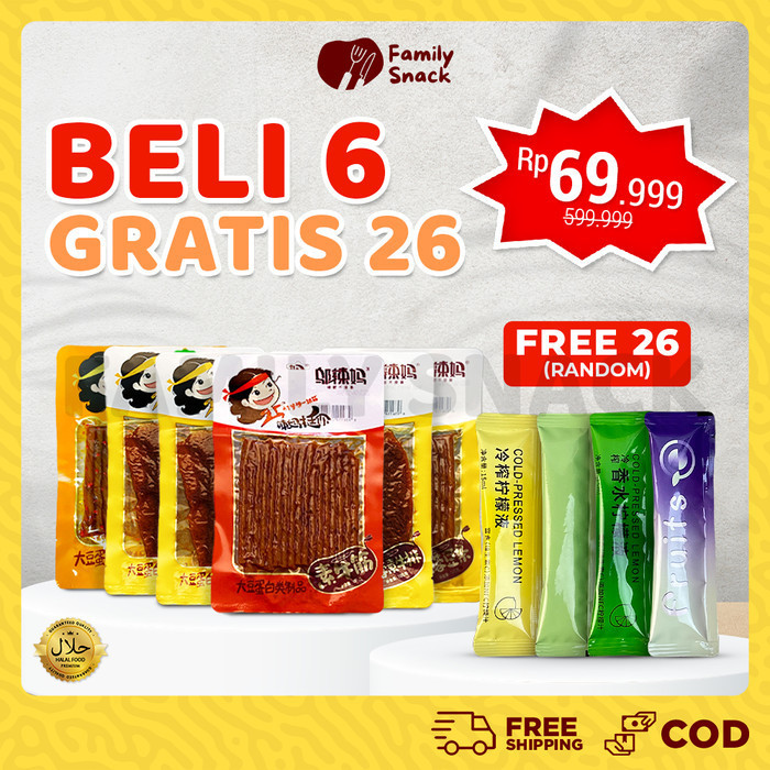 

New Latiao Family Snack - [HALAL] Buy 6 Get 26 Free | Wulama Latiao Bundle