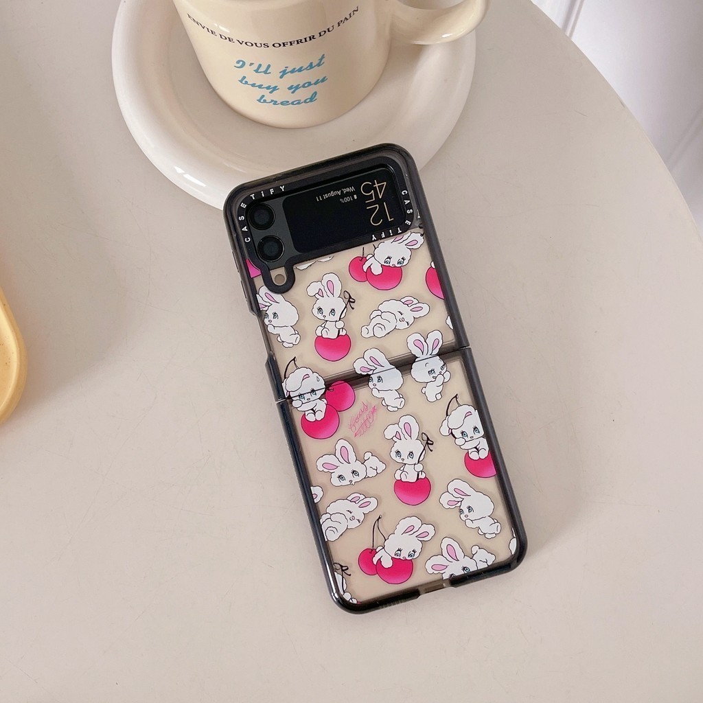 ♠ Foxy Illustrations Strawberries Cherries Bunny Casetify Impact Hard Clear Phone Case for Samsung G