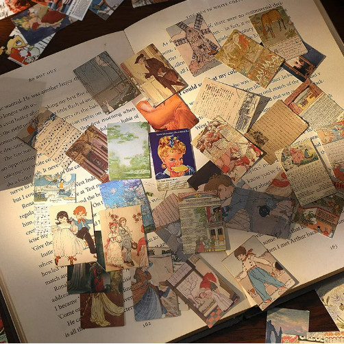 

InJO 100 Lembar Kertas Vintage Scrapbook Journal LOMO Series Aesthetic DIY