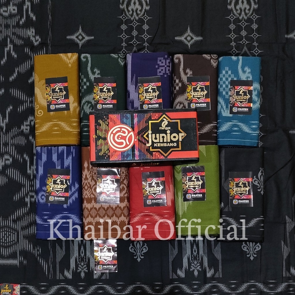 GROSIR 10PCS - SARUNG MANGGA JUNIOR KEMBANG Sarung Anak Laki Laki Junior HItam Motif Kembang Grosir 