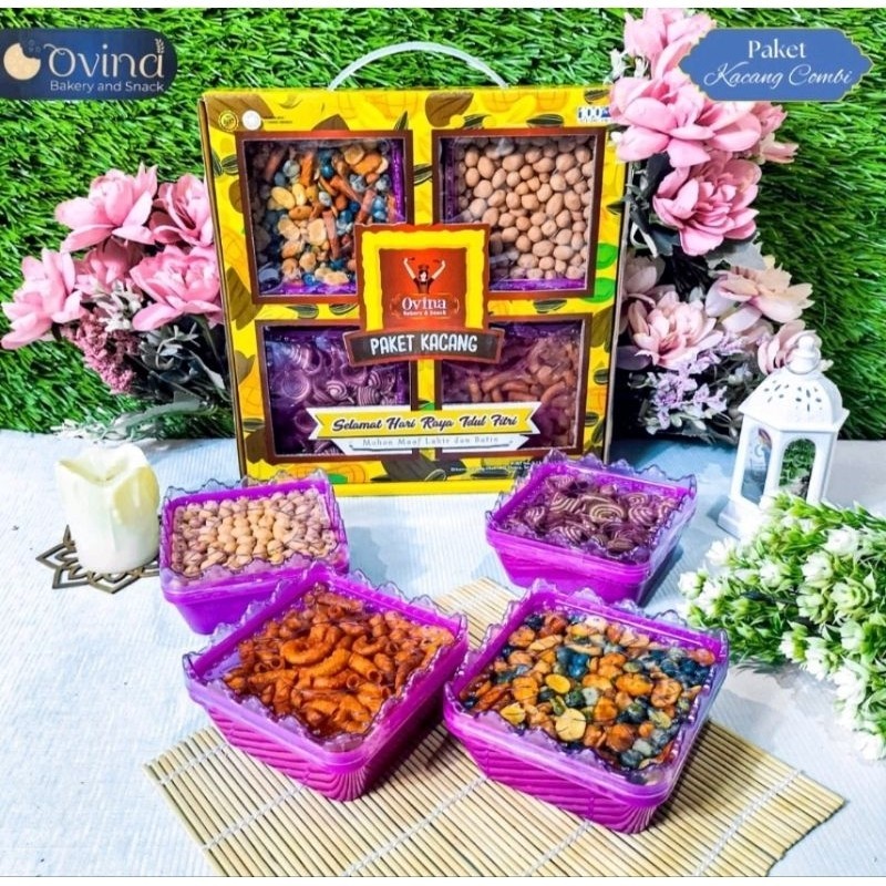 

DISKON Ovina Paket Kacang ( isi 4 ) - Parcel lebaran - aneka kacang dan snack