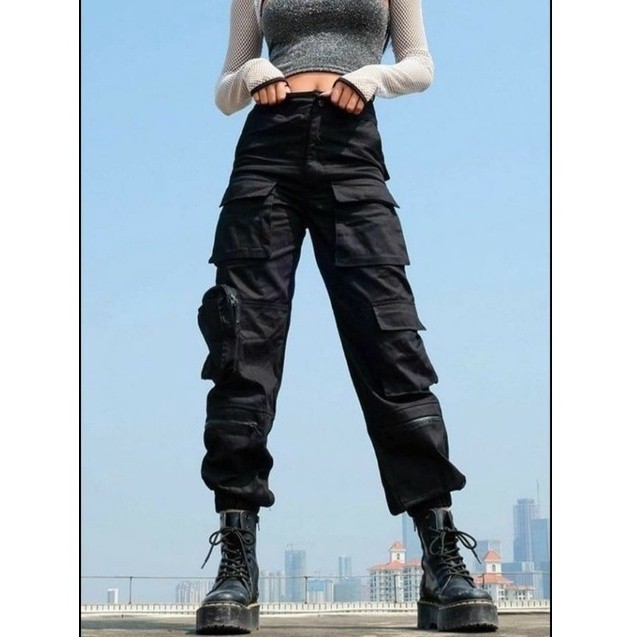 murah Celana jogger cargo pant patch bag celana panjang kempol saku pria wanita anak perempuan laki-