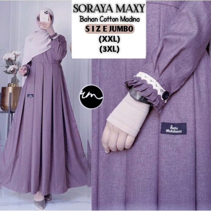 NEW/ Gamis Katun Madina Soraya Maxy Gamis Jumbo Ld 120 Ld 130 Terbaru