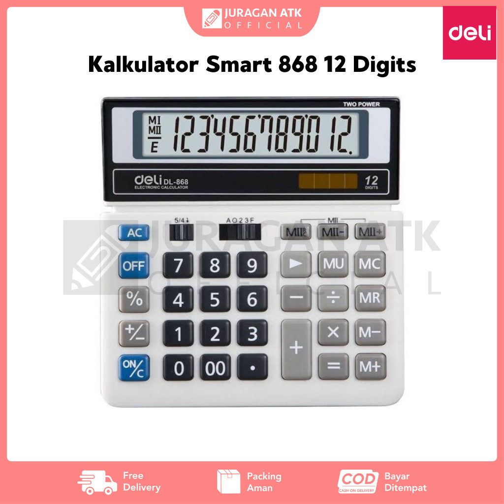 

Kalkulator Smart Deli 868 12 Digits