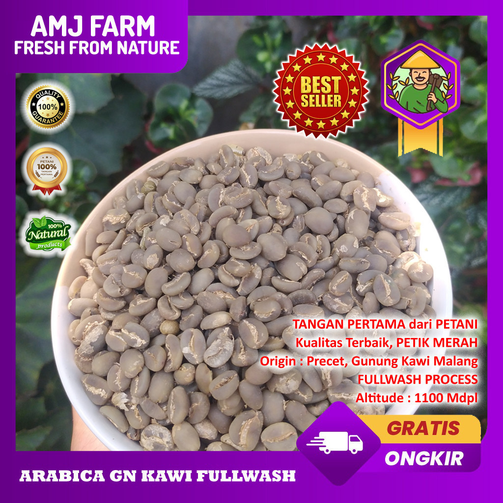 

FULL WASH GRADE1 1 Kg ARABICA Ateng Gunung Kawi Kawi ( AMJ FARM )