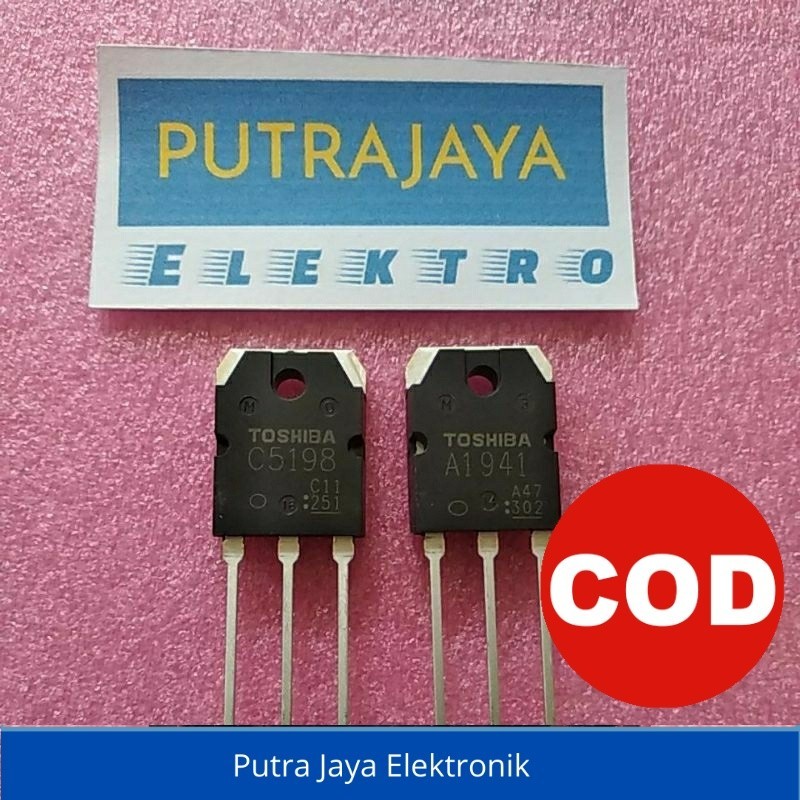 TRANSISTOR FINAL TOSHIBA A1941 C5198 ASLI JEPANG ORIGINAL SATU SET TR FINAL A 1941 C 5198 TR AUDIO O