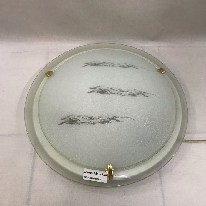 Lampu plafon Led Kaca bulat kancing 3Gd  lis kaca