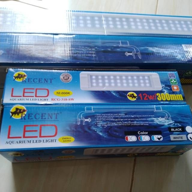 Lampu Aquascape 30cm recent rcg-318-sw 12watt 10000kelvin