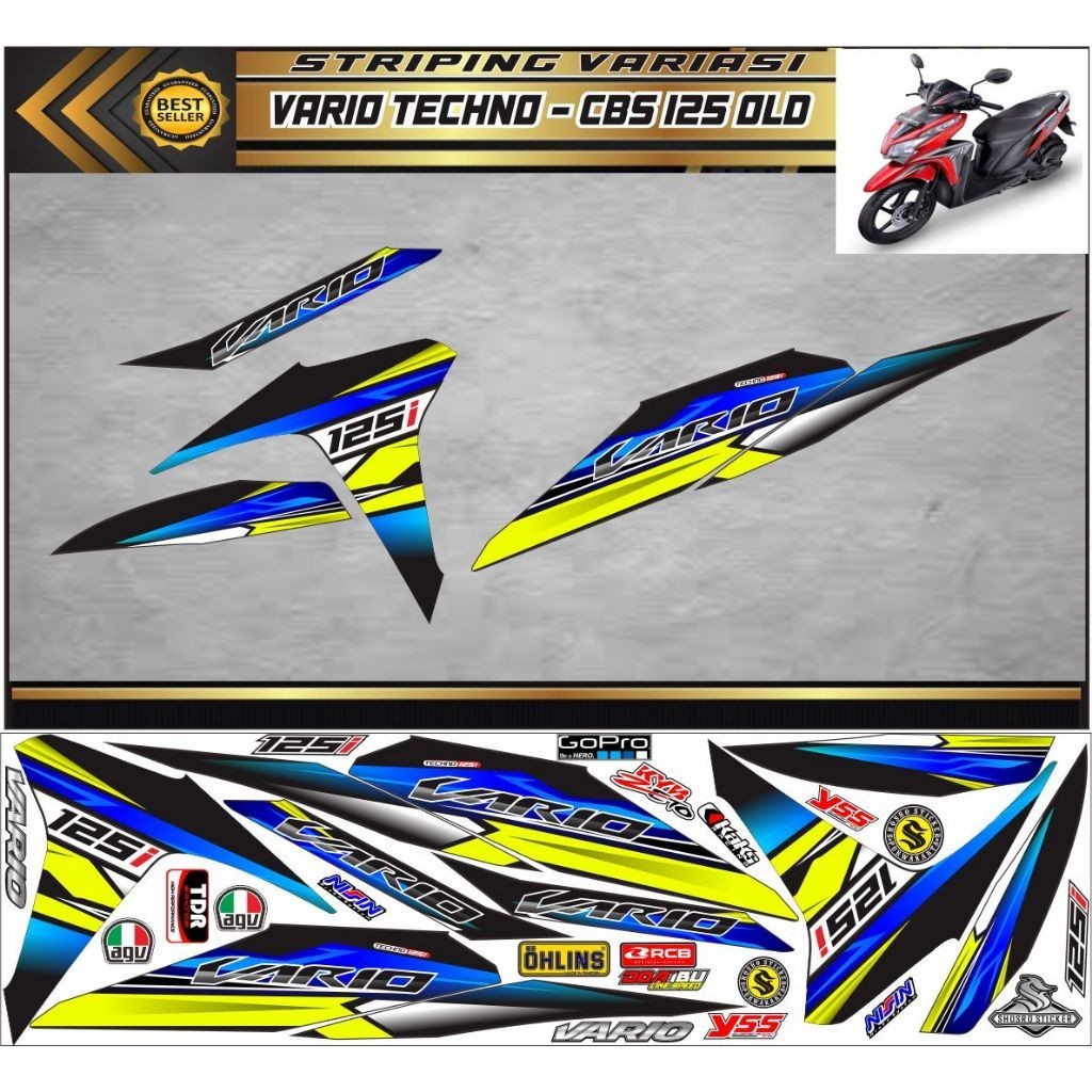 STRIPING VARIASI MOTOR VARIO TECHNO 125 STRIKER VARIO CBS 125 OLD VARIASI STRIPING VARIO 125 VARIASI