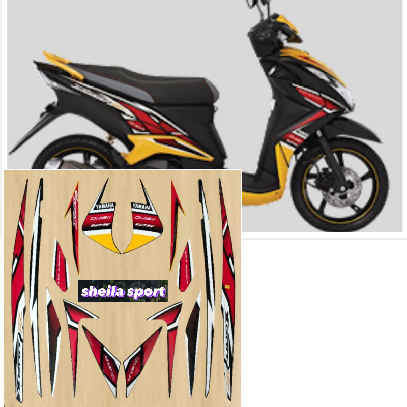 Striping xeon Stiker Yamaha Xeon RC kuning hitam tahun 2013 2014 kualitas bagus