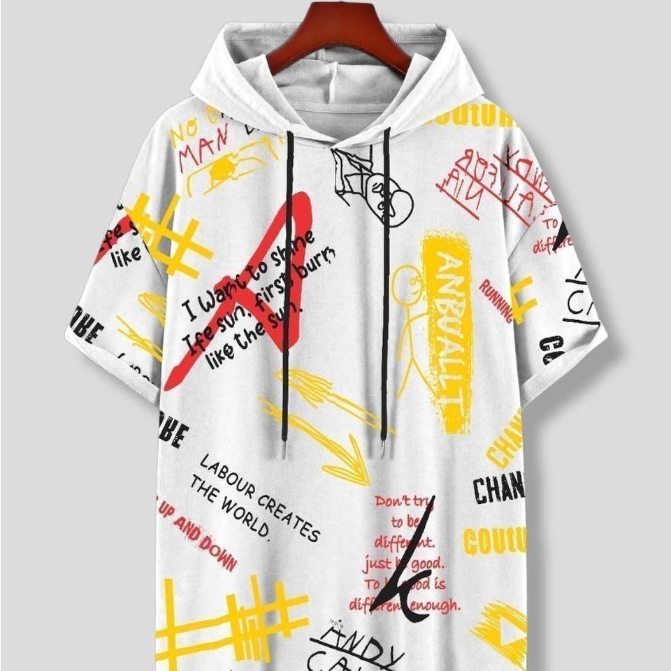 Hoodie fullprinting wanita lengan pendek / kaos cewek termurah sablon terbaru / kupluk cewek cowok d