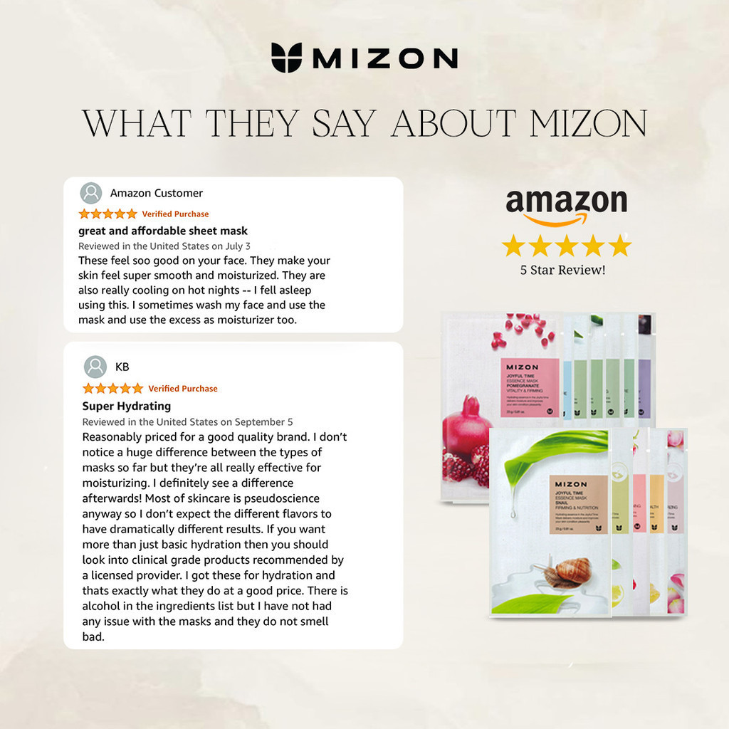 MIZON Sheet Mask Korea - Green Tea | Moisture &amp; Vitality | Masker untuk Vitalitas Kulit