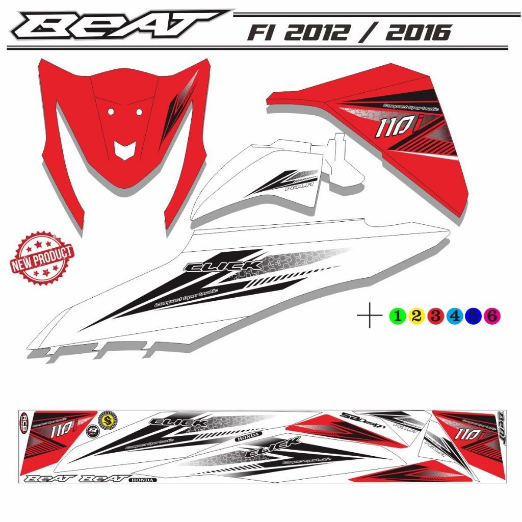 VARIASI STRIPING MOTOR VARIASI LIS CLICK BEAT FI STIKER BEAT LIS