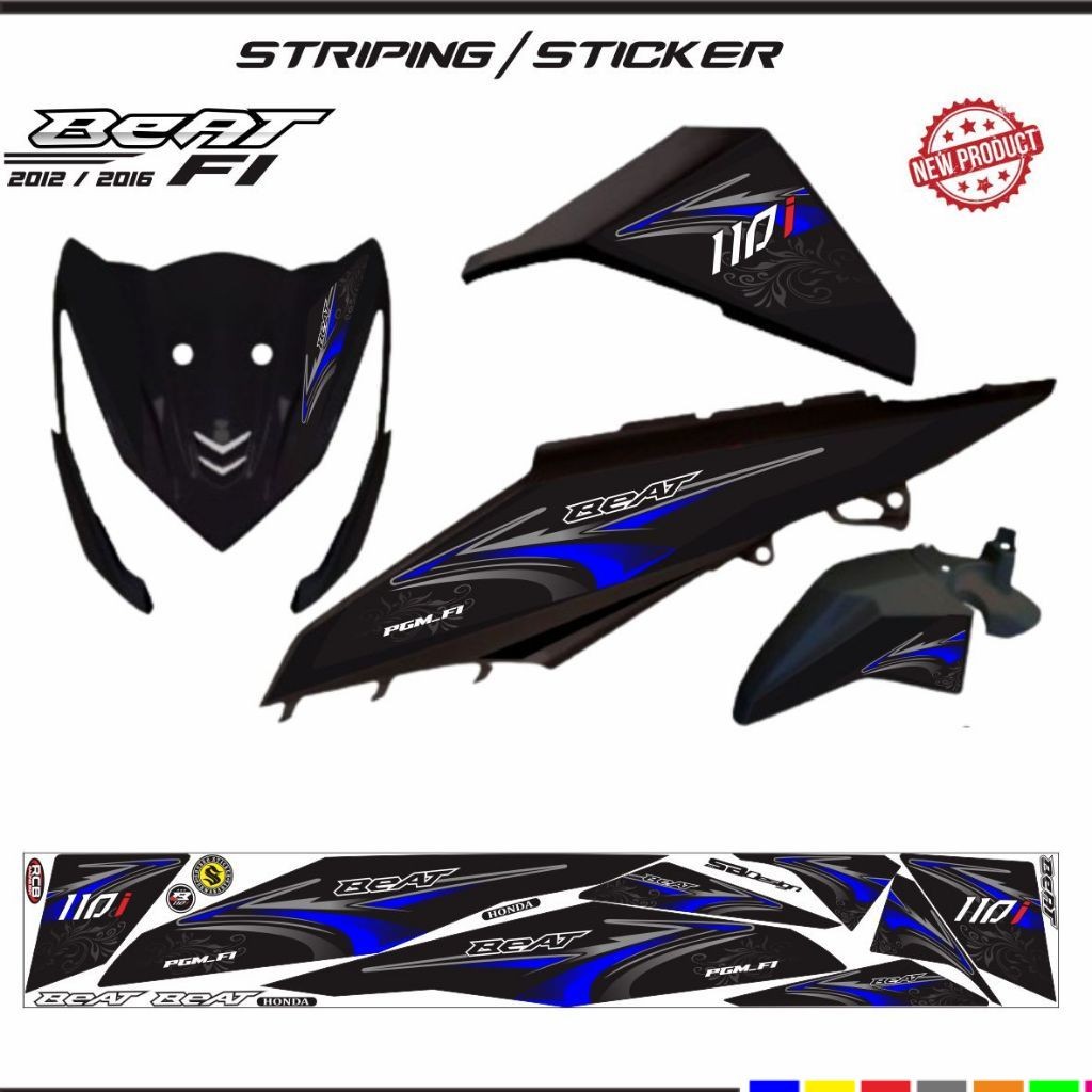 STIKER STRIPING VARIASI MOTOR BEAT FI 2014 VARIASI SIMPLE