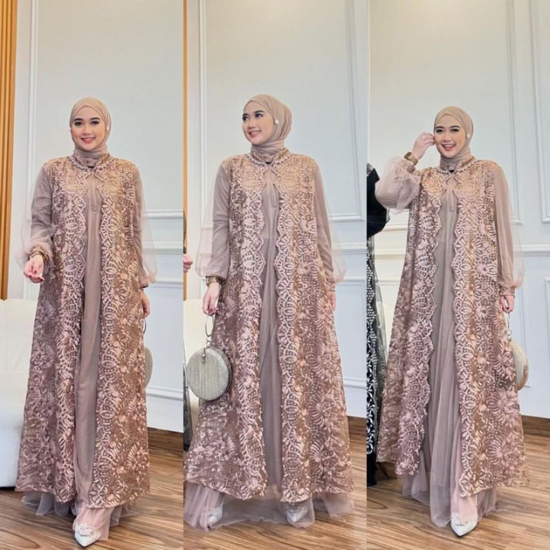 [SALE BESAR] Naflah Gamis/Baju Kondangan/Gamis Kondangan/Gamis Lebaran/Baju Lebaran/Gamis Pesta/Gami