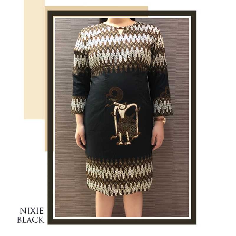 Nixie Dress Jumbo - Dress Batik Jumbo Wanita Terusan Wanita