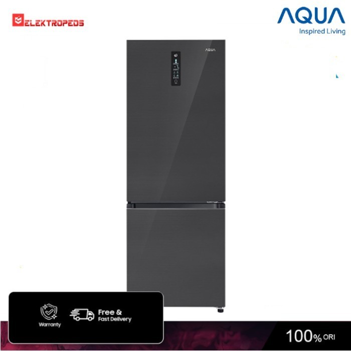 Aqua Kulkas Besar 2 Pintu Big 2 Door Refrigerator AQR-350RBM(BK) - Aqua