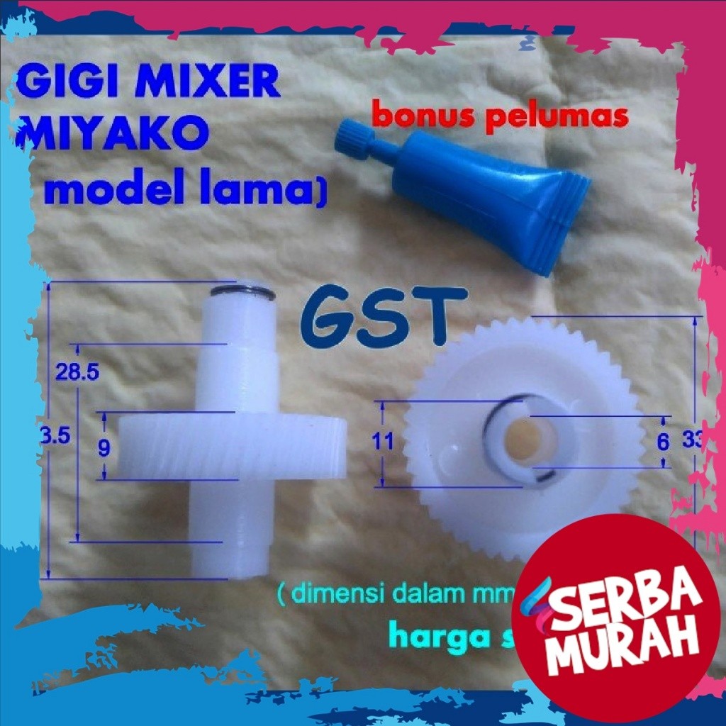 Sparepart Mixer Miyako Gigi Gear Mixer Baru Lama Per Pcs