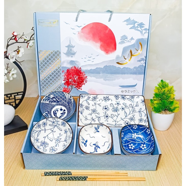 

[Best]PROMO [ HAMPERS AND SOUVENIR ] Cartoon Bunga Piring Set Premium/Hampers Plat - Bluebell V2