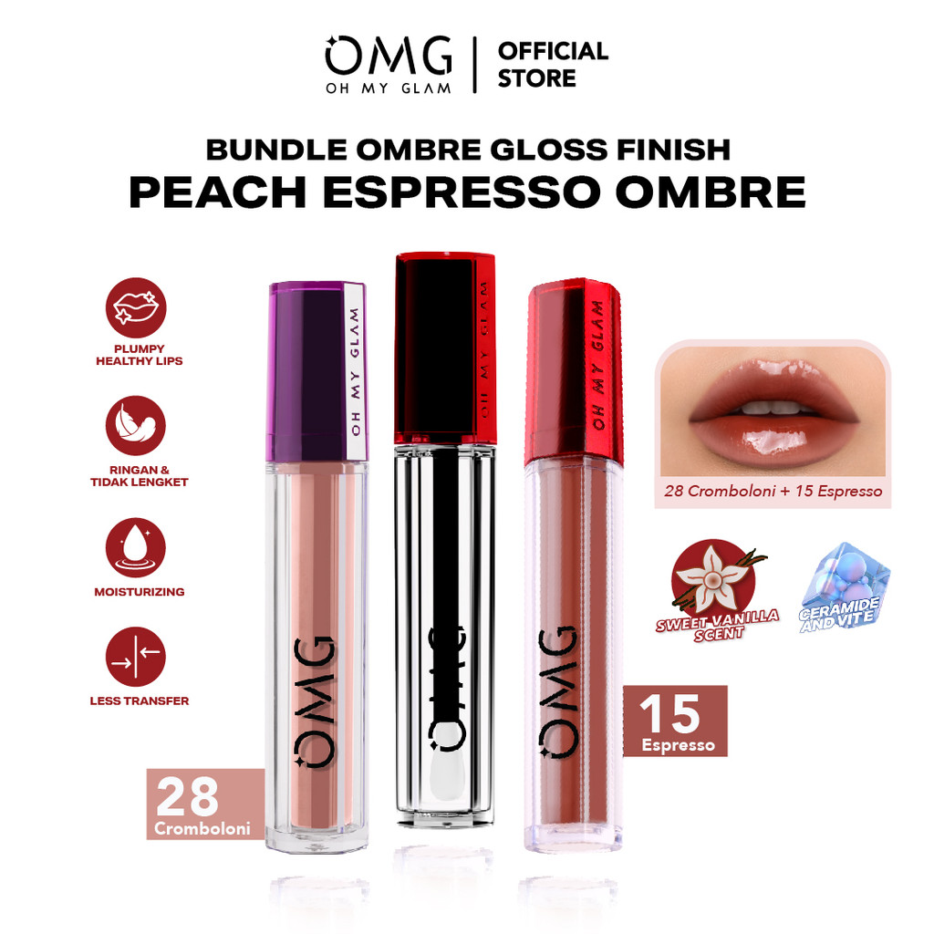 [NEW OMBRE DESSERT EDITION] Paket Ombre Mattelast Lip Cream & Glassy Lip Tint - Warna Intense, Tahan