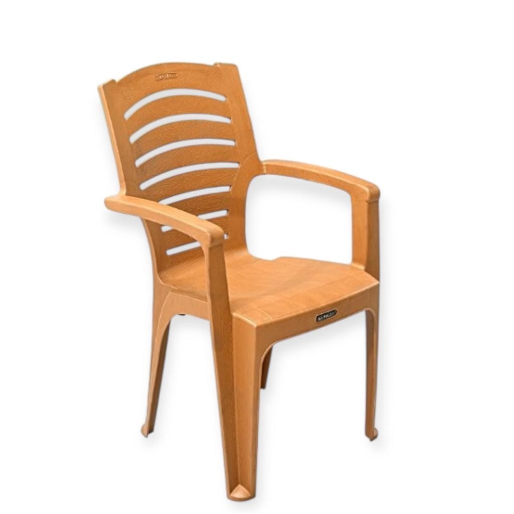 BK 633 S - Kursi Plastik Pangeran Napolly / Kursi Senderan Plastik Tangan Anyaman / Bangku Plastik N