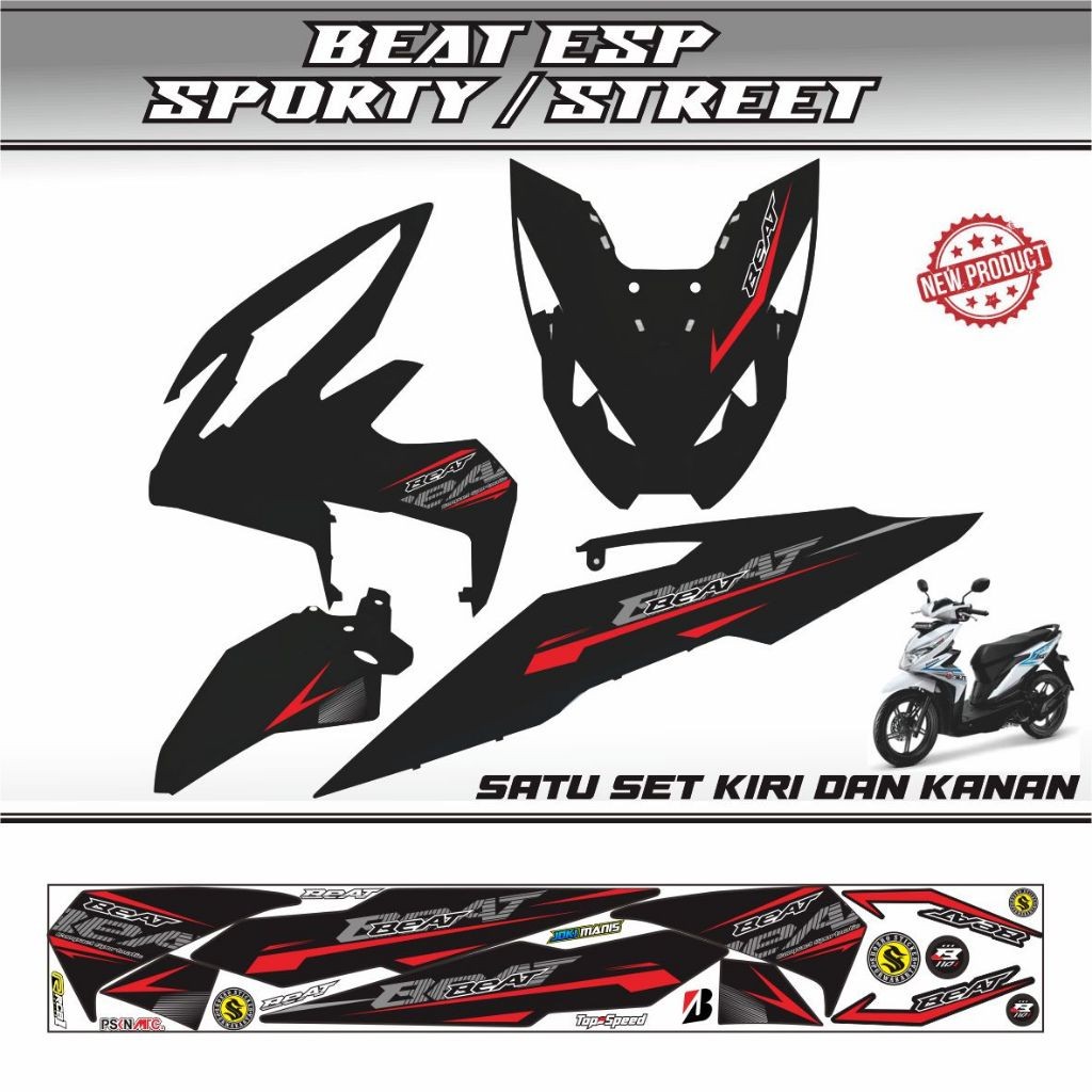 STIKER STRIPING MOTOR HONDA BEAT ESP / BEAT STREET / BEAT SPORTI STIKER STIKER MOTOR