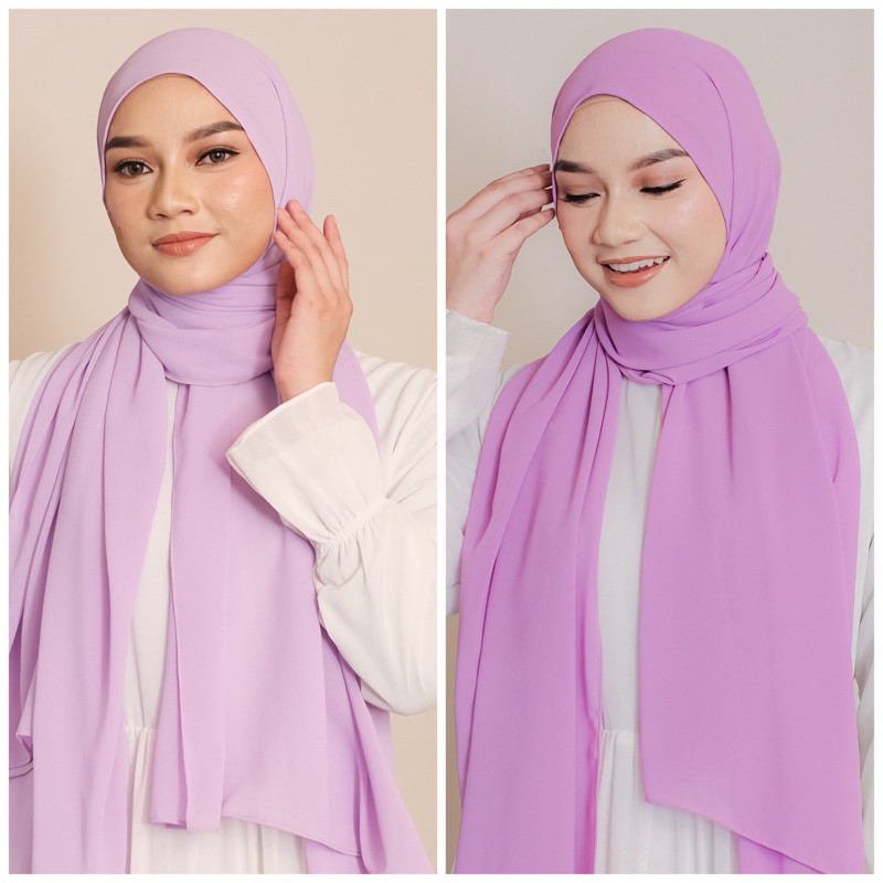 SOFT LILAC / LILAC Pashmina Ceruty Babydoll Premium ( Hijab Warna Lilac / Hijab Warna Soft Lilac )