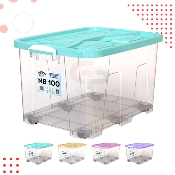BOX CONTAINER BENING 100 LITER + RODA - Kontainer Box / Container Box - BENING-PINK