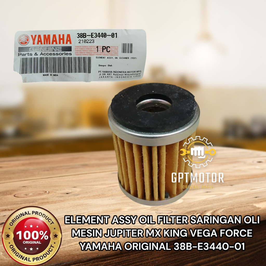 ELEMENT ASSY OIL FILTER SARINGAN OLI MESIN JUPITER MX KING VEGA FORCE YAMAHA ORIGINAL 38B-E3440-01