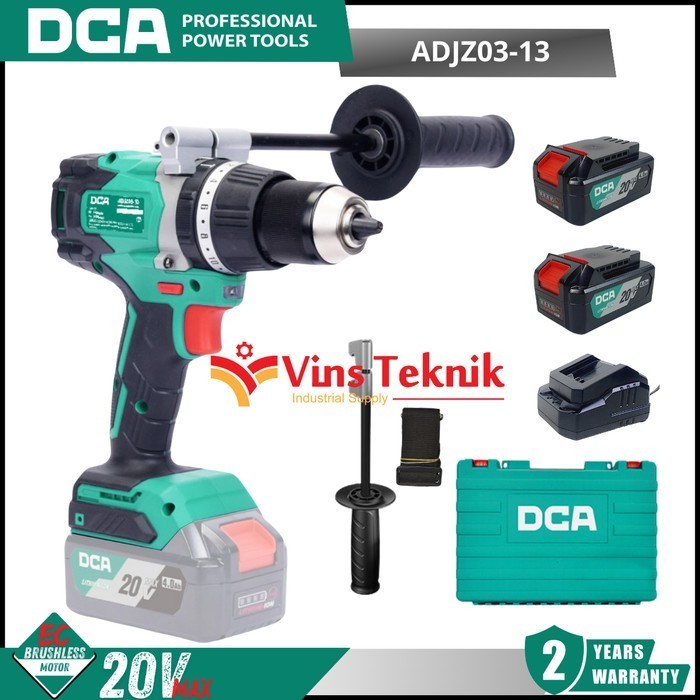 DCA ADJZ03-13 BRUSHLES HAMMER DRILL DCA Mesin Bor Baterai 13MM 20V