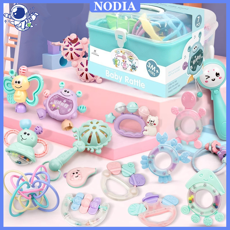 Nodia Toys Mainan Lonceng Kerincingan Bayi Mainan Teether Bayi Gigitan Tangan Pegangan Kerincingan