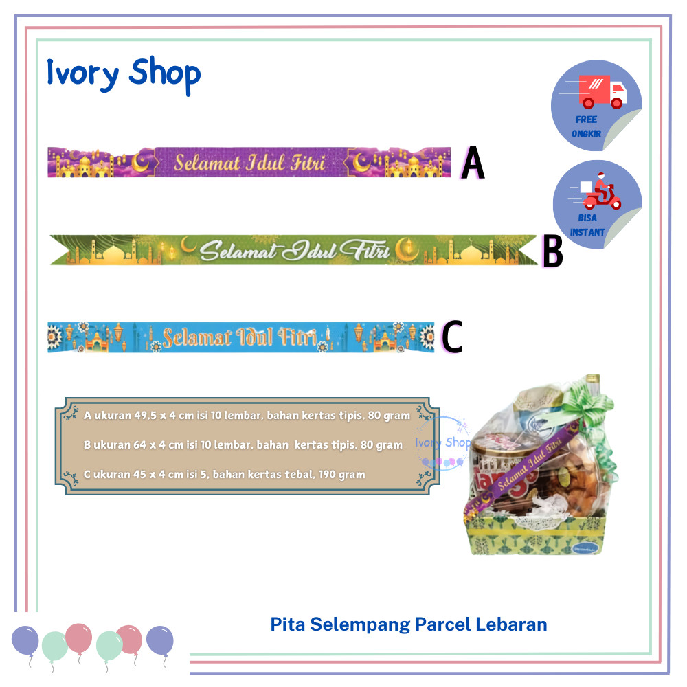 

Label Kertas Selamat Idul Fitri Pita Parcel Ied Mubarak Lebaran Hampers