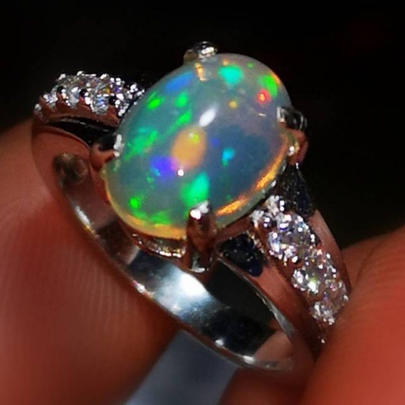 Batu Cincin Permata Natural Kalimaya Kembang Jarong Kristal Garansi Asli Set Wanita