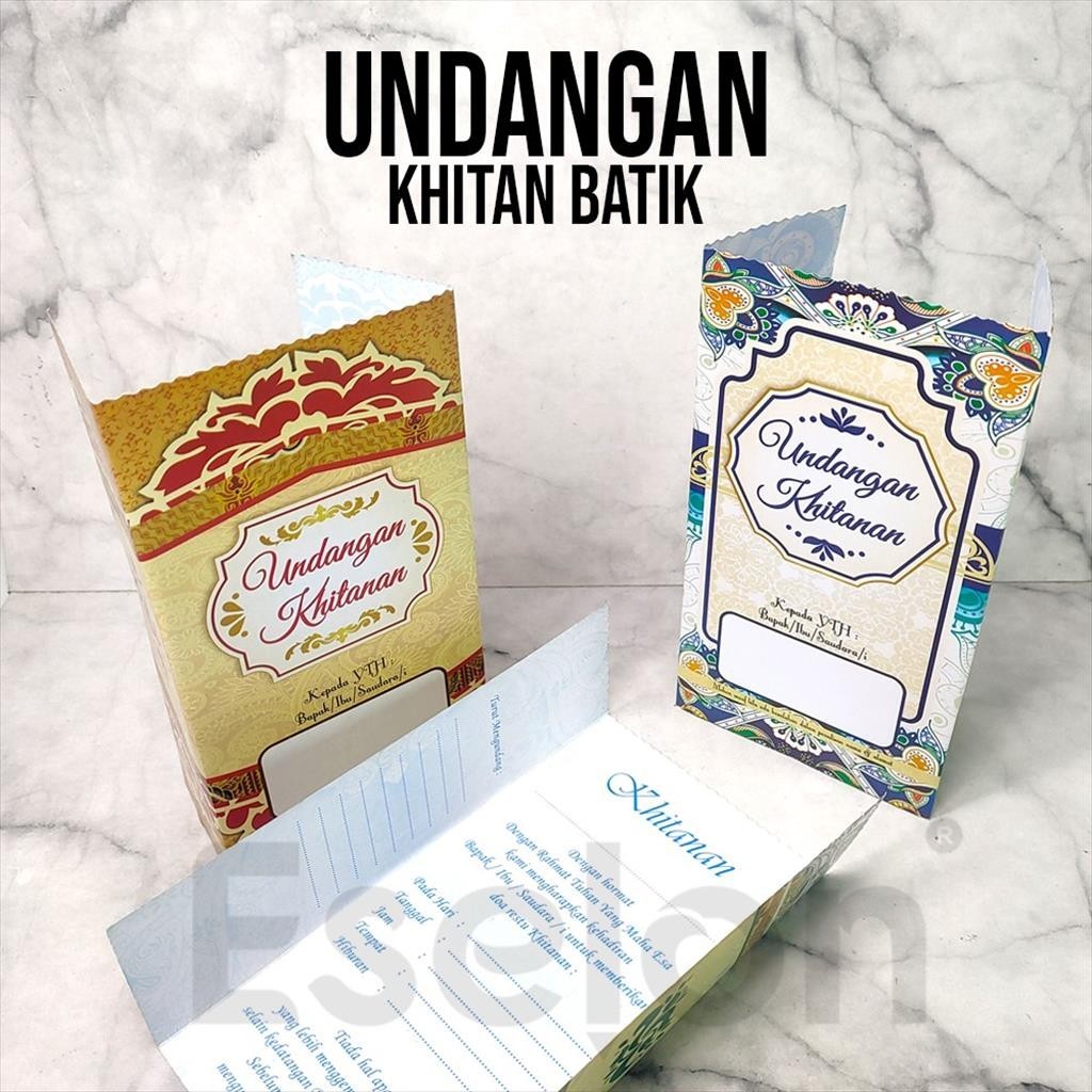 

[MaxMart]1Pak Kartu undangan Khitanan Batik / 40lbr Kartu undangan sunatan