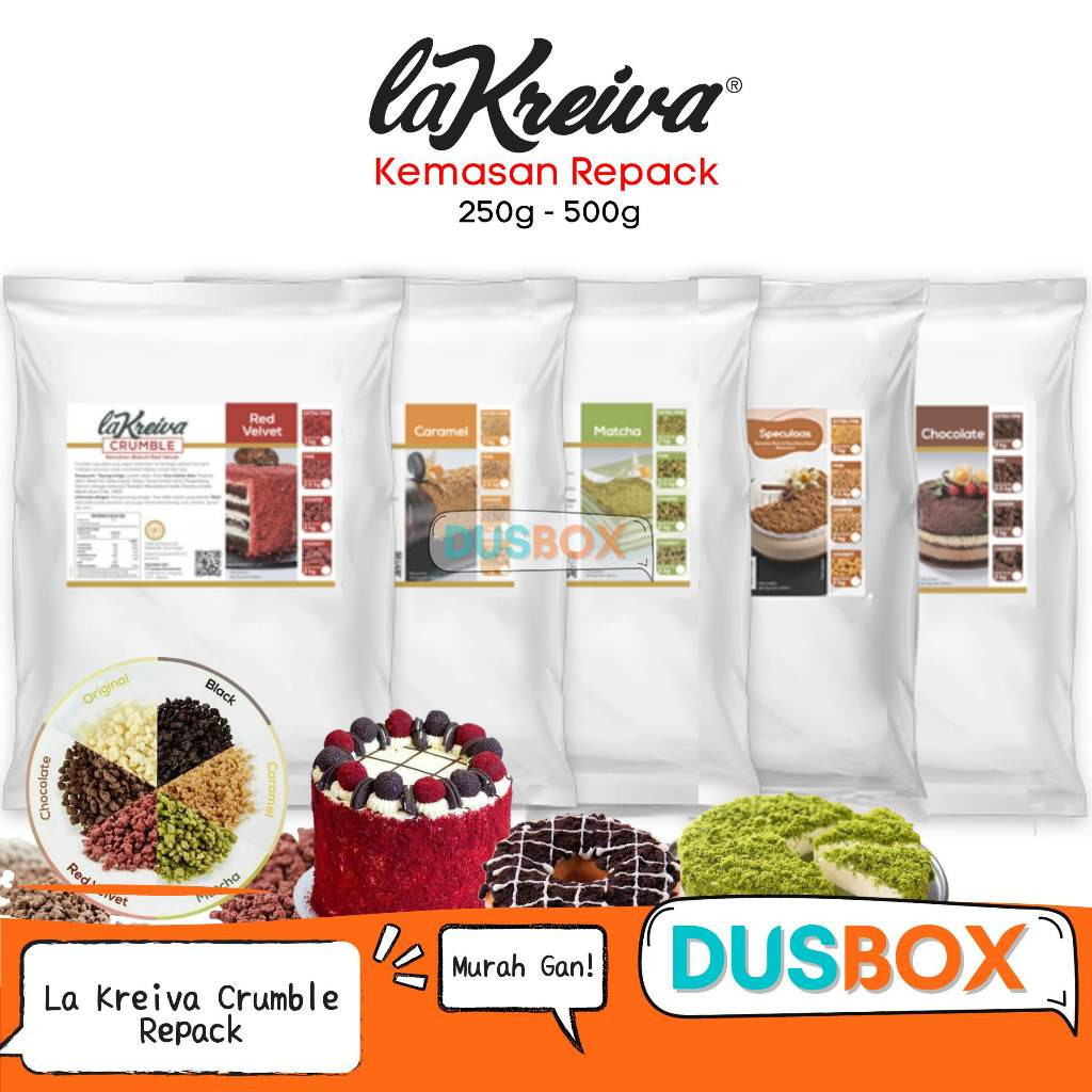 

La Kreiva Crumble / Crumble Red Velvet / Caramel Crumble / Crumble Topping / Toping Kue /La Kreiva Crumble Red Velvet / Red Velvet Crumble