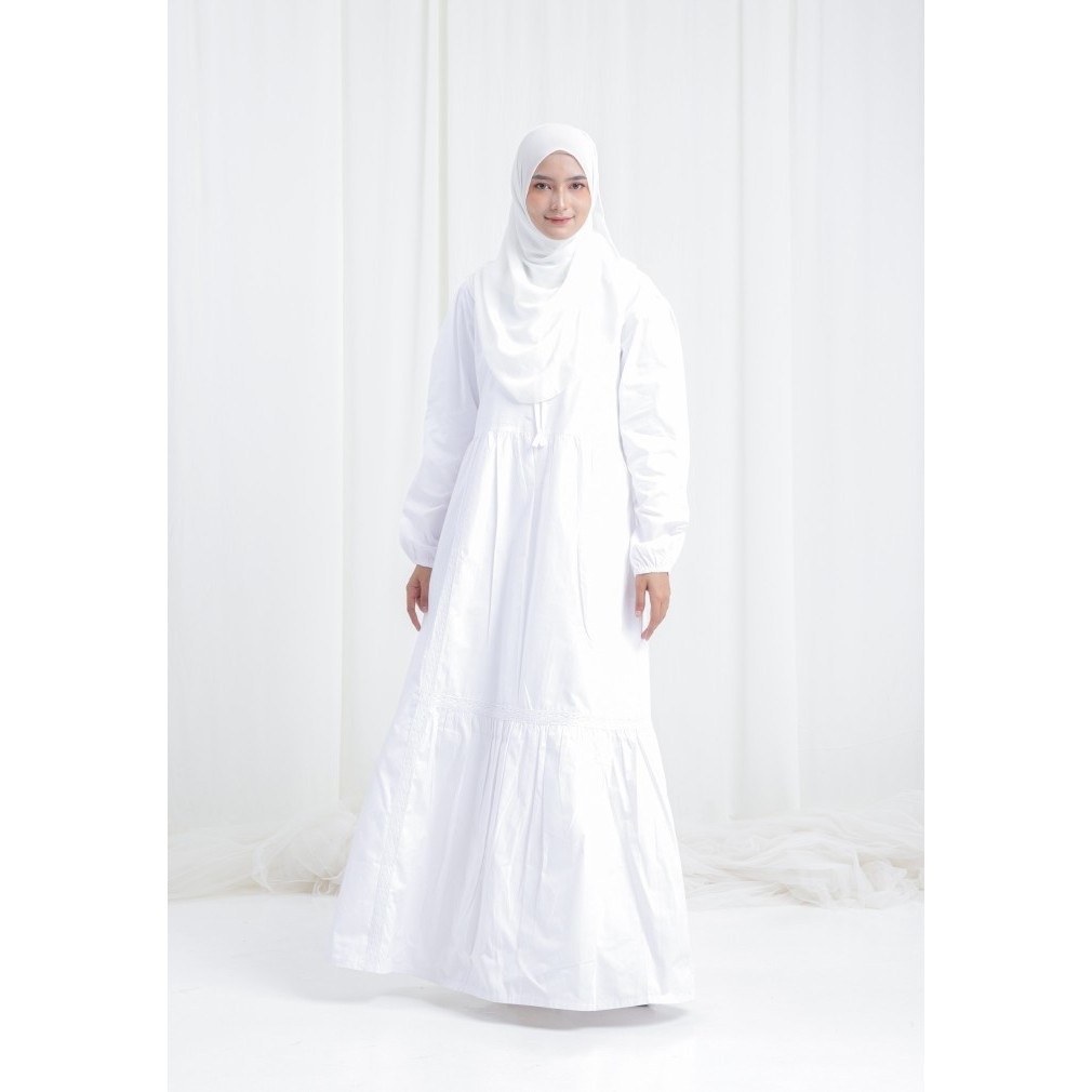 Fayrany Baju Gamis Remaja dan Ibu Putih Malika FBG-WP-004