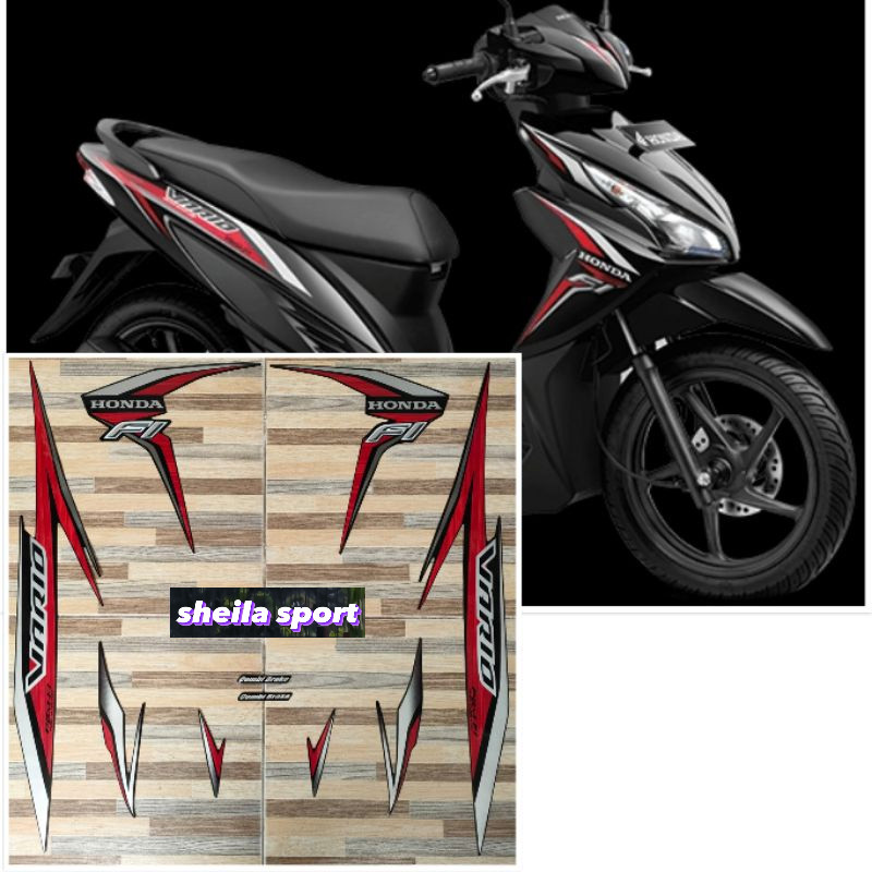 Striping vario 110 stiker Honda Vario 110 FI hitam tahun 2015 kualitas bagus