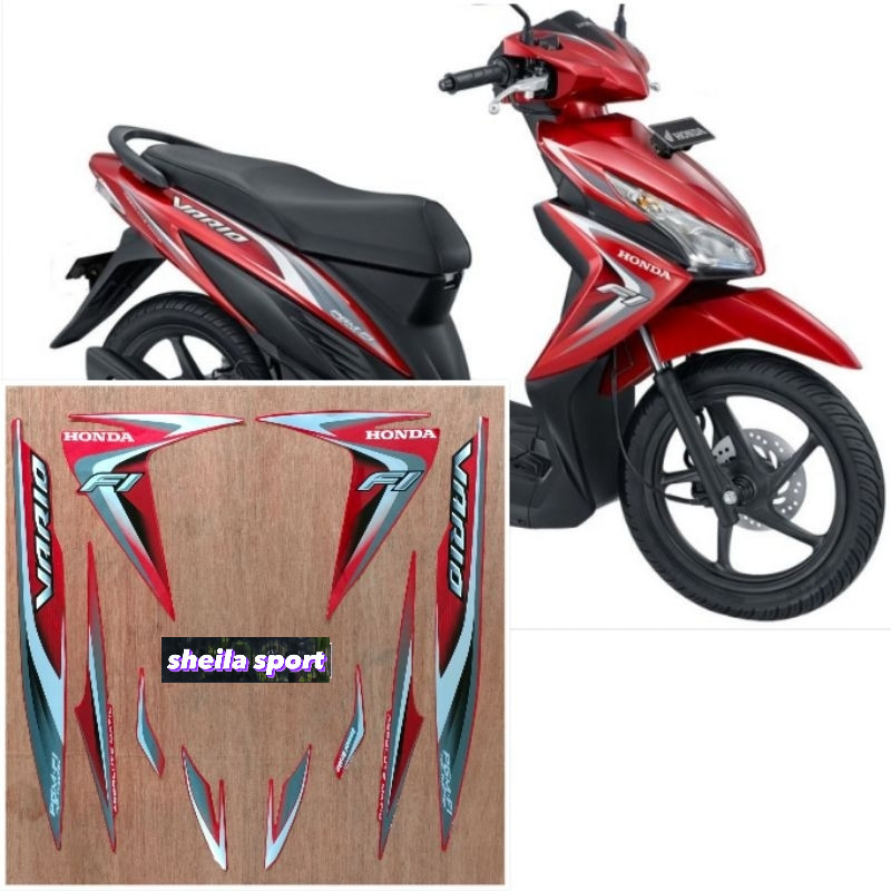 Striping vario 110 stiker Honda Vario 110 FI merah tahun 2014 kualitas bagus