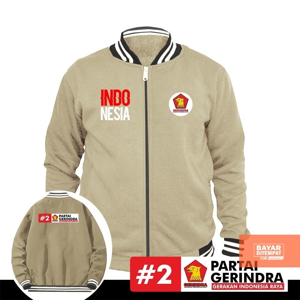 JAKET BASEBALL PARTAI GERINDRA TERBARU / BASEBALL RESLETING  jaket custom sablon / BASEBALL CUSTOM S