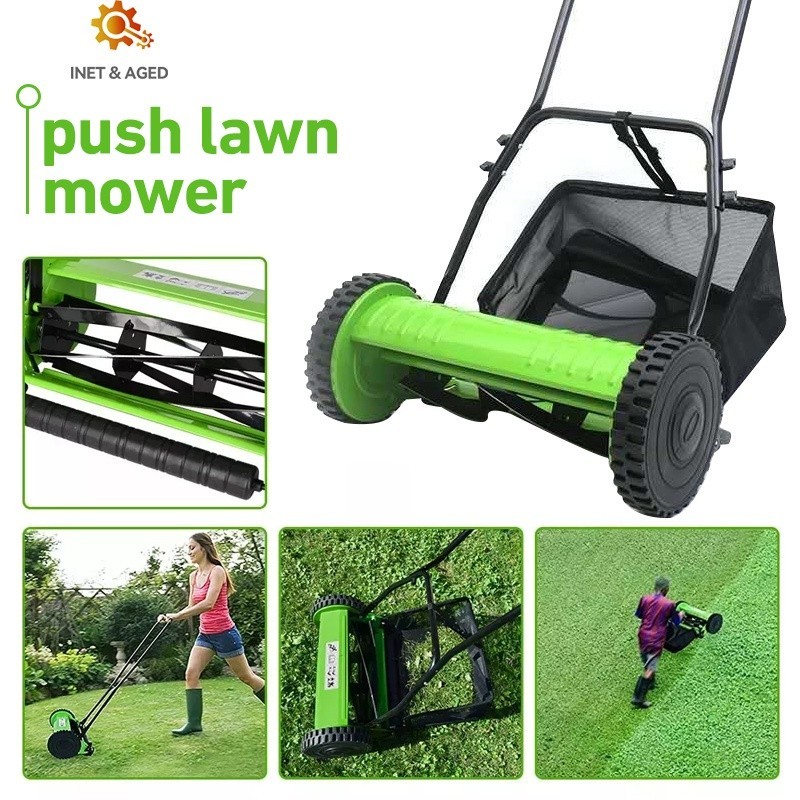 INT Tangan Mendorong Mesin Pemotong Rumput Mesin Pemotong Halaman Kebun Rumput Penangkap Mesin Pemot